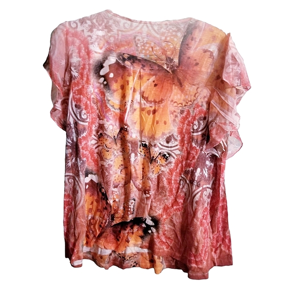 Womens plus butterfly top - Picture 2 of 7